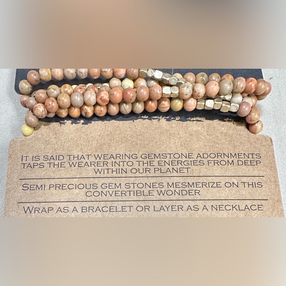 Scout Curated Wears, Petrified Wood, Semi Precious Gem Stone Necklace/Bracelet - Picture 5 of 6
